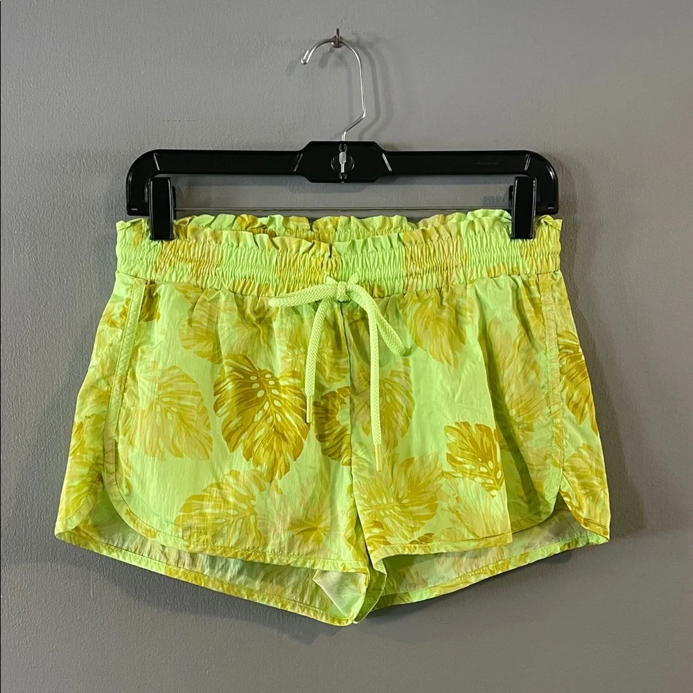 Aerie Drawstring lime green Running Shorts Glowbug‎ Size S